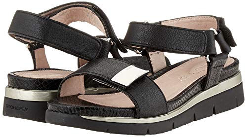 Stonefly Elody 9 Nappa, Sandalias con Correa de Tobillo Mujer, Negro (Black 000), 41 EU