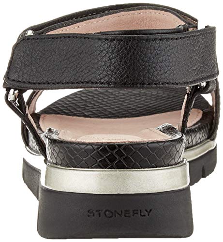 Stonefly Elody 9 Nappa, Sandalias con Correa de Tobillo Mujer, Negro (Black 000), 41 EU