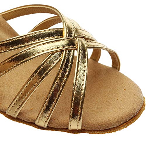 STRIR Mujer Sandalias de Tacon con Brillantes Plataforma Peep Toe Tacon Ancho Correa de Tobillo Boda Novia Zapatos T-Bar Medio Talón Boda Fiesta Metálico