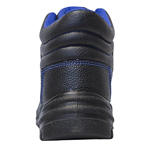 strongAnt - Zapatos de Seguridad para Hombres S3 SRC Cuero Trabajo Puntera de Acero y Entresuela de Acero Antideslizante Botas Negro - 43