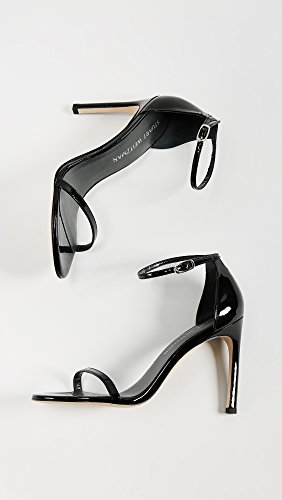 Stuart Weitzman Women's Nudistsong Heeled Sandal, Black, 7 Medium US