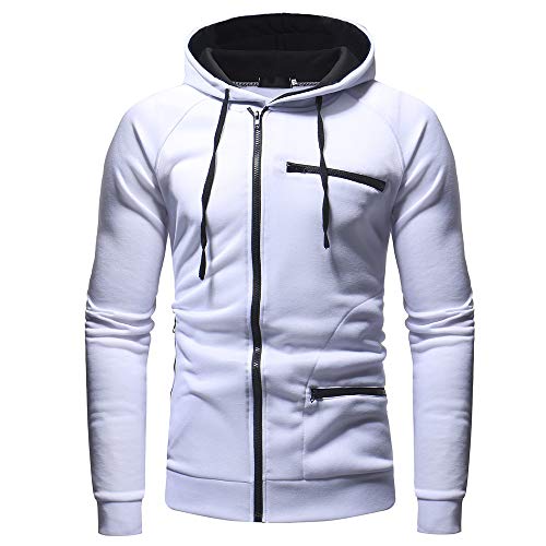 Sudadera con Capucha Hombres de Manga Larga Capucha Tops Chaqueta Ropa con Cremallera Hoodie Casual Abrigo Otoño-Invierno Jerséis