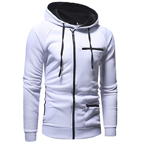 Sudadera con Capucha Hombres de Manga Larga Capucha Tops Chaqueta Ropa con Cremallera Hoodie Casual Abrigo Otoño-Invierno Jerséis