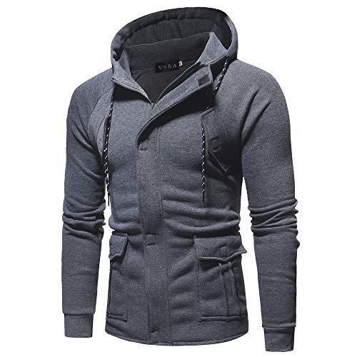 Sudadera con Capucha para Hombre, BBestseller Otoño Invierno Color Sólido Camiseta Calientes Chaqueta de Abrigo Blusa Pullover Streetwear Chándal