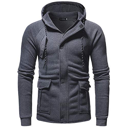 Sudadera con Capucha para Hombre, BBestseller Otoño Invierno Color Sólido Camiseta Calientes Chaqueta de Abrigo Blusa Pullover Streetwear Chándal