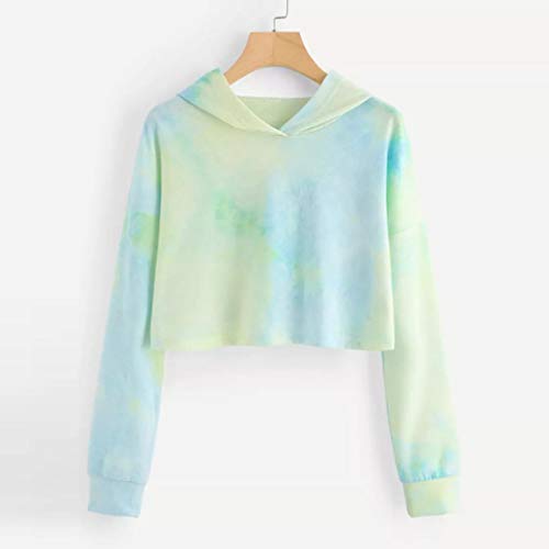 Sudaderas con Capucha Cortas Mujer Tumblr Rainbow Estampado Camiseta de Manga Larga para Adolescentes Chicas - soolike