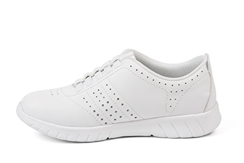 Suecos Erik, Zapatos de Trabajo Mujer, Blanco (White), 37 EU