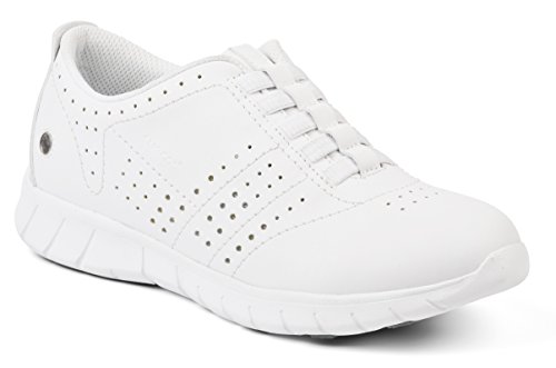 Suecos Erik, Zapatos de Trabajo Mujer, Blanco (White), 37 EU