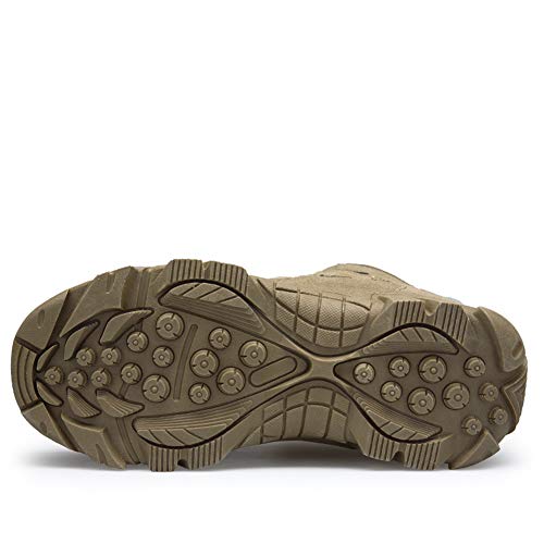 Suetar Hombres Resistentes al Desgaste y Mantener Botas de Senderismo Militares de Cuero Caliente Calzado de Trekking táctico Antideslizante y Resistente al Agua para otoño e Invierno para Hombre