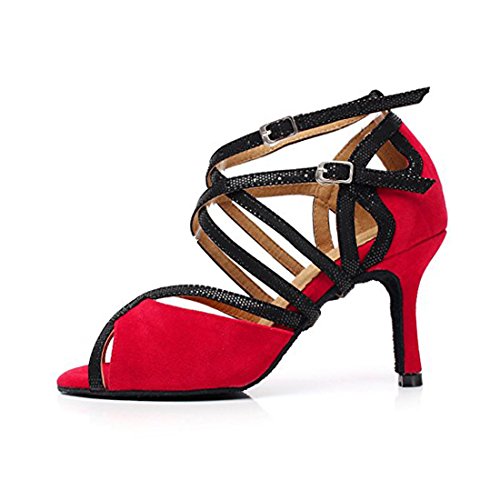 SUKUTU Zapatos de Baile Latino de salón de Tango de Salsa para Mujer Zapatos de Baile de Fiesta