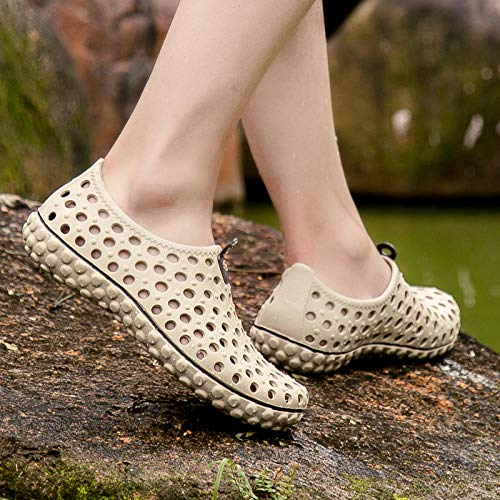 Summer Hollow out Men Sandalias De Playa Transpirables Zapatillas Casuales Al Aire Libre Sandalias Hombres Hombre Beige 10Mo