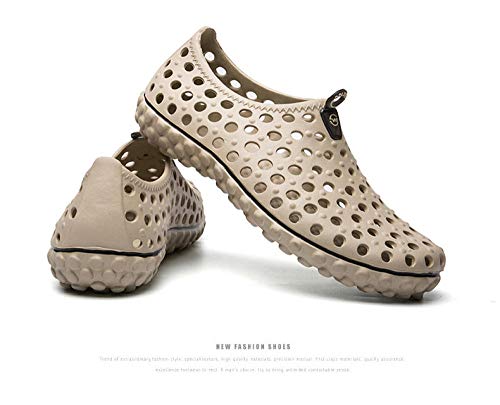 Summer Hollow out Men Sandalias De Playa Transpirables Zapatillas Casuales Al Aire Libre Sandalias Hombres Hombre Beige 10Mo