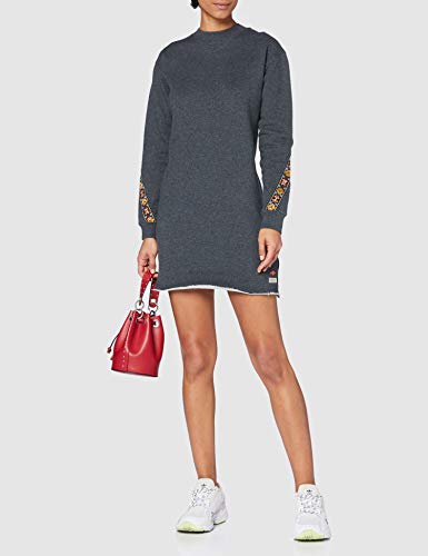 Superdry Crafted Folk Sweat Dress Vestido Casual, Nordic Charcoal Marl, XXS para Mujer