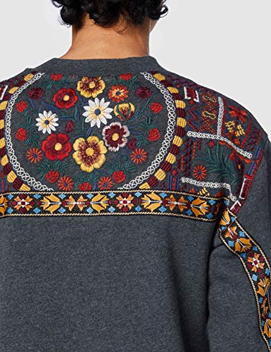 Superdry Crafted Folk Sweat Dress Vestido Casual, Nordic Charcoal Marl, XXS para Mujer