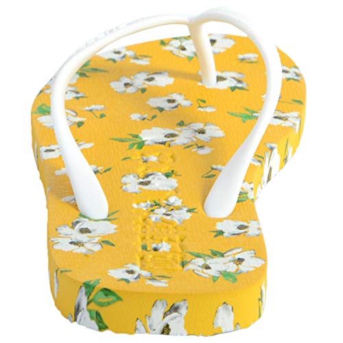 Superdry Super Sleek Flip Flop, Chanclas Mujer, Amarillo (Yellow AOP I6u), 40/41 EU