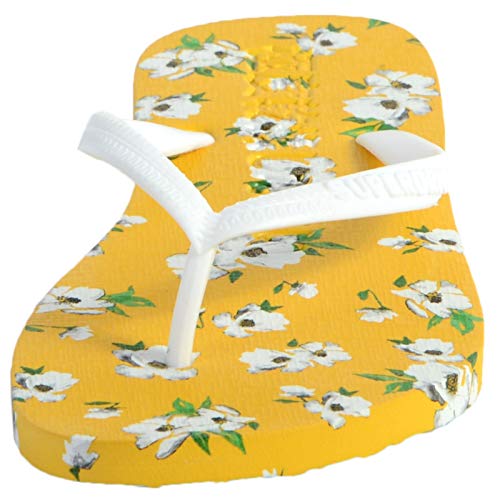 Superdry Super Sleek Flip Flop, Chanclas Mujer, Amarillo (Yellow AOP I6u), 40/41 EU