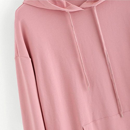 Switchali Sudaderas Mujer Invierno Abrigo Casual Sudadera Sudaderas Mujer Baratas con Capucha Sudaderas Mujer Tallas Grandes Ropa de Mujer en Oferta Moda Camiseta Blusa otoño 2017 (Rosa, Large)