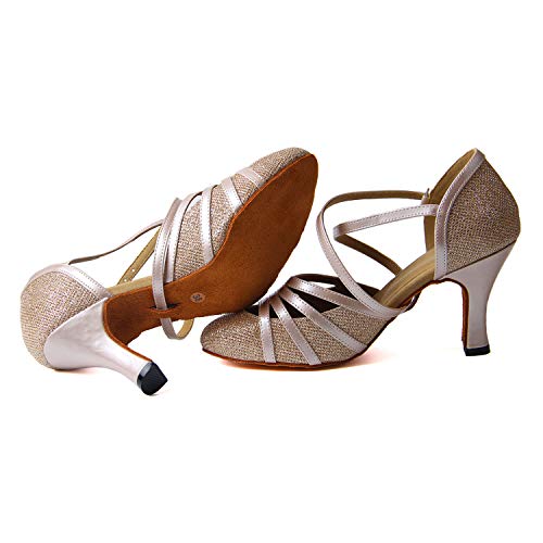 Syrads Zapatos de Baile Latino para Mujer Salsa Zapatos de Salón de Tango Samba Vals Baile de Interior