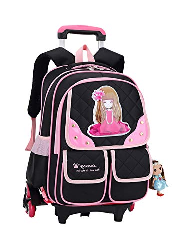 TAAMBAB Trolley Mochila Bolsa de Hombro con Ruedas - Bolsa de Escuela Bolsa de Viaje Equipaje Maleta Vacaciones al aire libre para Niños Estudiante