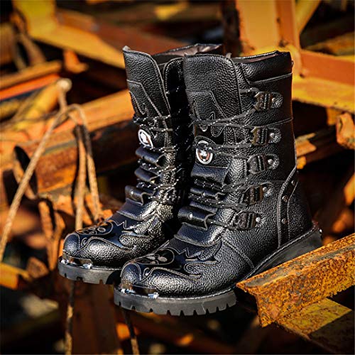 Táctica Militar Soldado Botas Hombres Escalada Trekking Caza Caminar Montaña Camo Martin Botas de excursión los Zapatos al Aire Libre Black 6.5