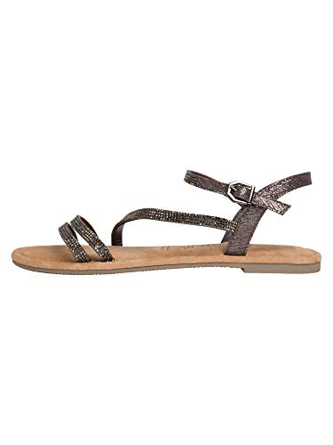 Tamaris 1-1-28113-24, Sandalias de Gladiador Mujer, Marrón (Pewter Glam 966), 36 EU