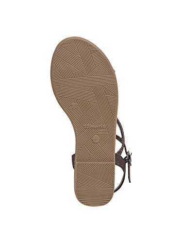 Tamaris 1-1-28113-24, Sandalias de Gladiador Mujer, Marrón (Pewter Glam 966), 36 EU