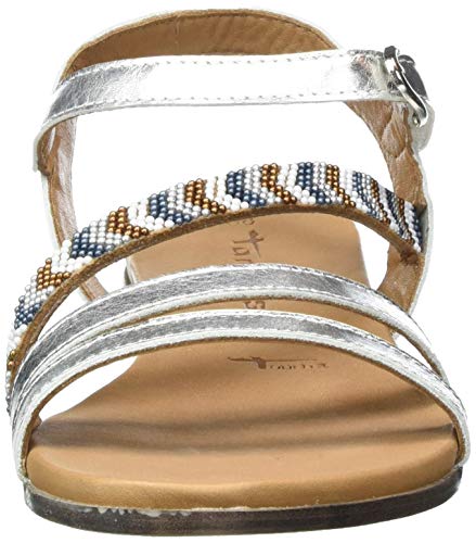 Tamaris 1-1-28161-24, Sandalia con Pulsera Mujer, Plata Silver Comb 948, 38 EU
