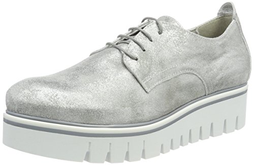Tamaris 23710, Zapatos de Cordones Oxford Mujer, Plateado (Silver Metall.), 39 EU