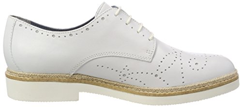 Tamaris 23742, Zapatos de Cordones Oxford Mujer, Blanco (White), 40 EU