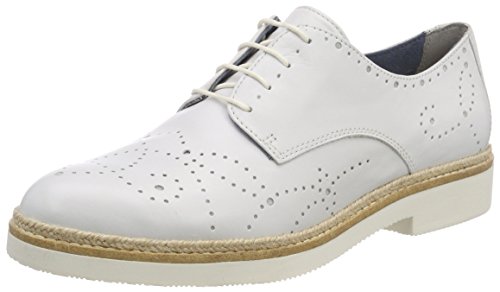 Tamaris 23742, Zapatos de Cordones Oxford Mujer, Blanco (White), 40 EU
