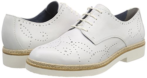 Tamaris 23742, Zapatos de Cordones Oxford Mujer, Blanco (White), 40 EU