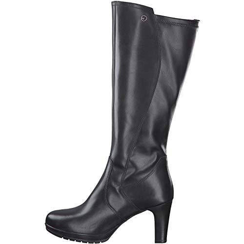 Tamaris Mujer Botas, señora Botas clásicas, Botas,Botas de Cuero,Botas largas,Alta,con Cremallera,Black,39 EU / 5.5 UK