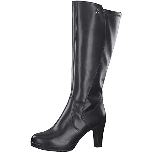 Tamaris Mujer Botas, señora Botas clásicas, Botas,Botas de Cuero,Botas largas,Alta,con Cremallera,Black,39 EU / 5.5 UK