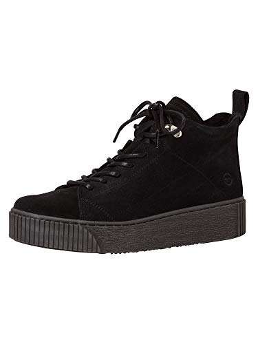 Tamaris Mujer Botas, señora Botas con Cordones, Zapatillas High Top,Calzado Deportivo,Cordones,Black,40 EU / 6.5 UK