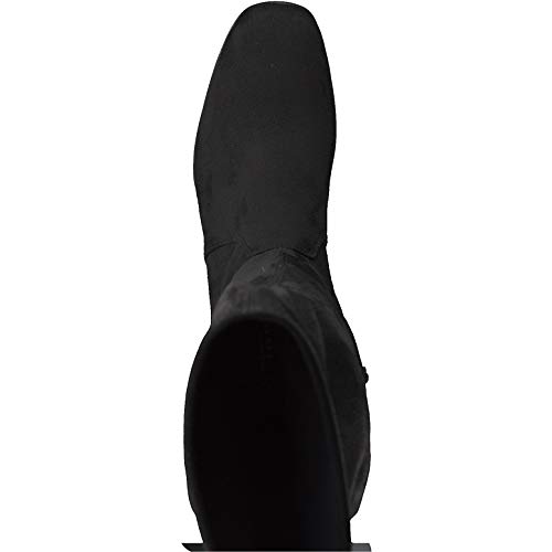 Tamaris Mujer Botas, señora Botas de Muslo,Botas por Encima de la Rodilla,Overknees,Botas de Cuero,tacón Plano,Cremallera,Black,36 EU / 3.5 UK