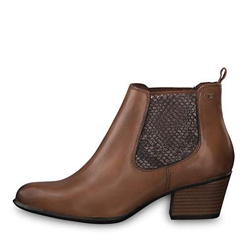 Tamaris Mujer Botines 25701-23, señora Botas Chelsea, Botas,Botas de Media caña,Botines,botín,Slip on,Alto,Muscat,41 EU / 7.5 UK