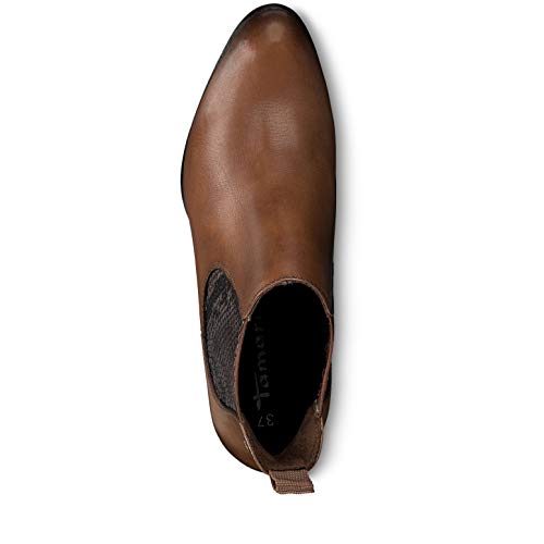 Tamaris Mujer Botines 25701-23, señora Botas Chelsea, Botas,Botas de Media caña,Botines,botín,Slip on,Alto,Muscat,41 EU / 7.5 UK