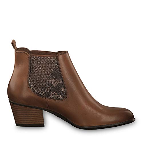 Tamaris Mujer Botines 25701-23, señora Botas Chelsea, Botas,Botas de Media caña,Botines,botín,Slip on,Alto,Muscat,41 EU / 7.5 UK