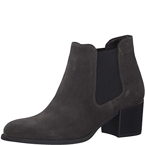 Tamaris Mujer Botines, señora Botas Chelsea, Botas,Botas de Media caña,Botines,botín,Slip on,Alto,Anthracite,38 EU / 5 UK