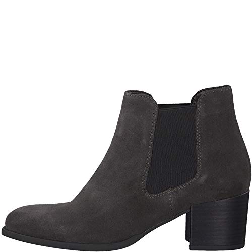 Tamaris Mujer Botines, señora Botas Chelsea, Botas,Botas de Media caña,Botines,botín,Slip on,Alto,Anthracite,38 EU / 5 UK