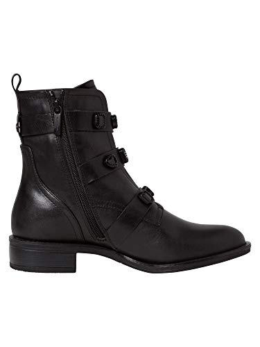Tamaris Mujer Botines, señora Botas Estilo Biker, Botas,Botines,botín del Motorista,Biker,Plana,Black Uni,38 EU / 5 UK