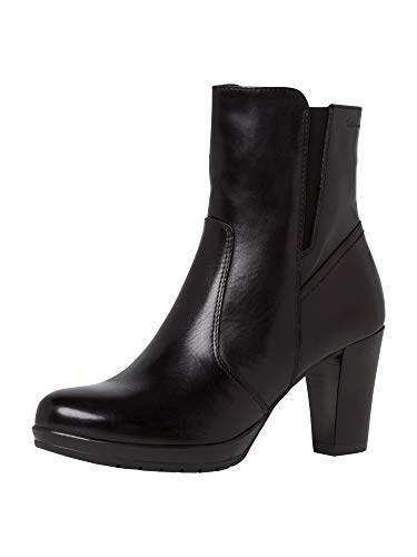 Tamaris Mujer Botines, señora Botines, Botas de Media caña,Botines,botín de Mujer,botín,tacón Alto,Fiesta,Party,Black,39 EU / 5.5 UK
