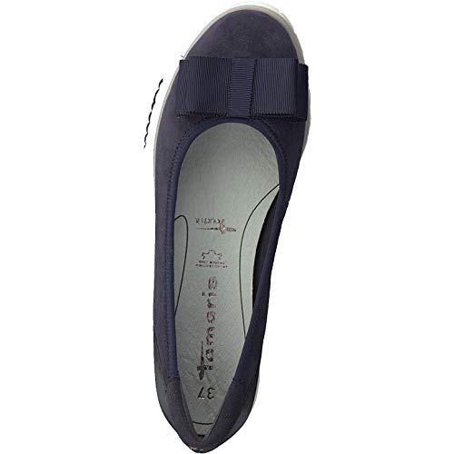 Tamaris Mujer Merceditas 22115-24, señora Bailarinas Clásicas, Zapatos Planos,Zapatos del Verano,Elegante,Ocio,Navy,39 EU / 5.5 UK