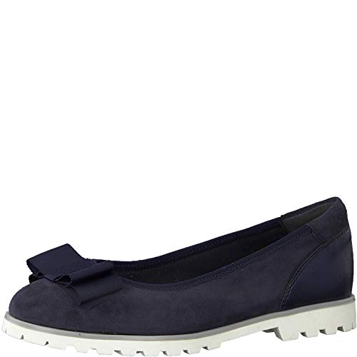 Tamaris Mujer Merceditas 22115-24, señora Bailarinas Clásicas, Zapatos Planos,Zapatos del Verano,Elegante,Ocio,Navy,39 EU / 5.5 UK