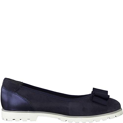 Tamaris Mujer Merceditas 22115-24, señora Bailarinas Clásicas, Zapatos Planos,Zapatos del Verano,Elegante,Ocio,Navy,39 EU / 5.5 UK