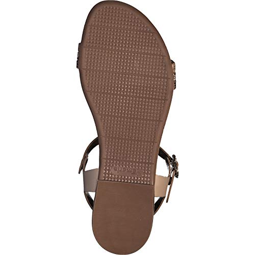 Tamaris Mujer Sandalias de Vestir 28149-24, señora Sandalia con Tiras, Sandalias con Correa,Zapatos de Verano,cómodo,Plana,Nature Comb,39 EU / 5.5 UK