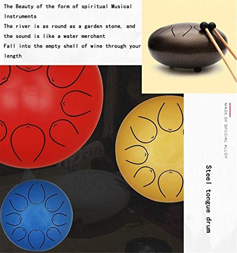 Tambores de hendidura, Tambor de la lengüeta de acero 8 notas El instrumento de percusión del tambor del tanque de Chakra incluye un mazo musical de goma y la bolsa de viaje 109 , Hecho en USA Auténti