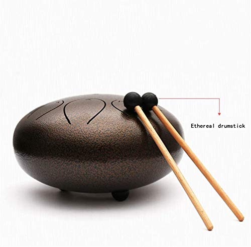 Tambores de hendidura, Tambor de la lengüeta de acero 8 notas El instrumento de percusión del tambor del tanque de Chakra incluye un mazo musical de goma y la bolsa de viaje 109 , Hecho en USA Auténti