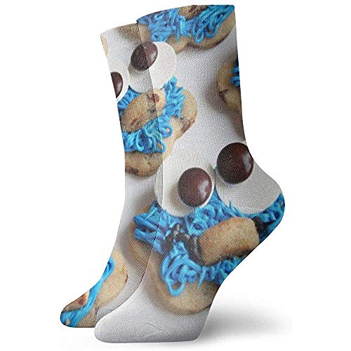 Tammy Jear Paquete de calcetines de vestir para hombre Cookie Monster Pastry Funny Polyester Crew Calcetines
