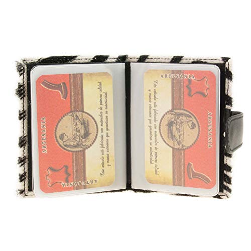 Tarjetero en Piel de Pelo Talla: U Color: NEGRO